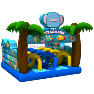 El Parque de Obstáculos Inflable Más Grande de 18x11m, Parque Temático Inflable con Temática Oceánica para Niños, Juegos de Desafío, Túnel de Obstáculos de Juegos Suaves - Product Image 3