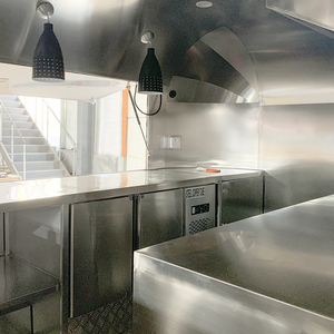 รถขายเครื่องดื่มไอศกรีมร้านอาหารทำจากสแตนเลสแบบเคลื่อนที่ได้รถเข็นขายอาหารจานด่วนสำหรับกลางแจ้ง - Product Image 3