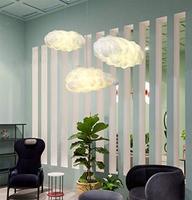 TSINYE Moderne Flottant Blanc Nuage Pendentif Suspension Nordique Coton Plafonnier Lustre pour Chambre Nuage Pendentif Lumière