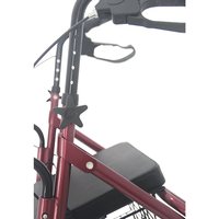 Aides à la mobilité, déambulateur pliable à quatre roues en aluminium léger avec siège pour personnes handicapées ou âgées