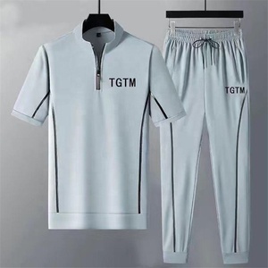 Set da <span class=keywords><strong>uomo</strong></span> tuta estiva t-shirt e pantaloni sottili mantieni fresco l'<span class=keywords><strong>abbigliamento</strong></span> da <span class=keywords><strong>uomo</strong></span> - Product Image 2