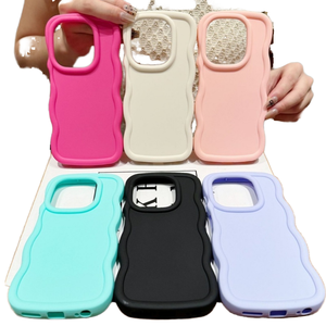 Cover per Telefono in TPU con Bordo Morbido Ondulato Antiurto per <span class=keywords><strong>iPhone</strong></span> 16 Plus 15 14 13 <span class=keywords><strong>12</strong></span> 11 Pro Max in Design Macaron Lilla <span class=keywords><strong>Rosa</strong></span> Chiaro - Product Image 4