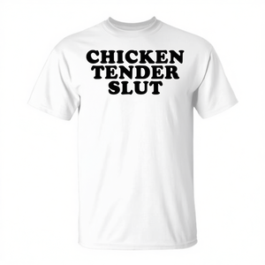 T-shirt Chicken Tender Slut blanc à col rond, taille adulte unisexe - Product Image 2