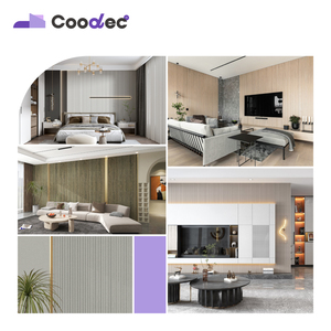 Ánh sáng bằng Gỗ PVC Slatted Acoustic Flute 3D trang trí nội thất WPC Panel tường cho khách sạn nhà - Product Image 6