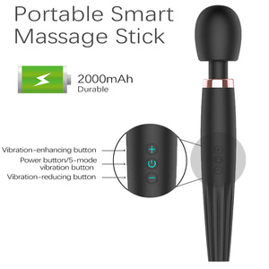 Masseur vibrant 10x4 avec écran LCD, 4 têtes interchangeables, flexible pour le cou, étanche IPX7, en silicone, jouet sexuel pour femmes - Product Image 5