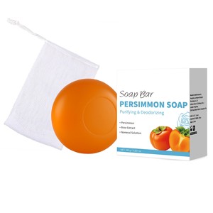 One piece wholesale 100g Persimmon <b>Soap</b> Bar Persimmon purifying and deodorizing <b>soap</b> With Shea Butter Natural Botanical Care - Product Image 3