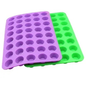Custom 40-Cavity Reusable Heat-Resistant Silicone Muffin Baking Cups Non-Stick Cupcake Baking Mold Stocked Cake Tool