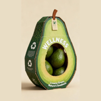 Creatieve 3D fruitvormige milieuvriendelijke golfkartonnen dozen met sleuven |   Op maat gemaakte gesneden mango-kersen snack geschenkverpakking |   Matte OEM