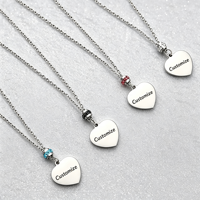 Collier en acier inoxydable Ywyougang avec pendentif cœur, perles entretoises multicolores en strass, personnalisable, cadeau pour femme