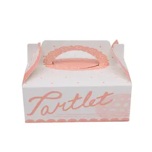 Coreano Padaria Embalagem Pink Lace 6-inch Portátil Pizza Caixa De Queijo e Bolo De Queijo Caixa De Pastelaria