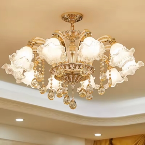 Zèle éclairage meilleur vendeur cristaux décoratif rond pendentif blanc cristal lâche lustre lumière - Product Image 4