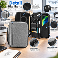 Sac de rangement rigide en EVA résistant à l'usure et imperméable, avec compartiments multiples, fermeture éclair, organisateur de protection pour appareils électroniques