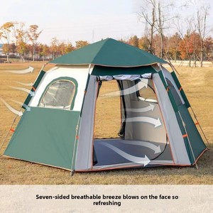<b>Tent</b> Folding Fully Automatic Anti-Storm <b>Hexagonal</b> Rainproof UV Protection Oxford Cloth Camping Gear Outdoor Camping Shade Canopy - Product Image 4