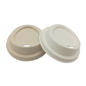 80Mm Dùng Một Lần Phân Hủy Sinh Học Mía Bột Giấy Sip Nắp Cho 8Oz Ly Thân Thiện Với Môi Lò Vi Sóng An Toàn Cho Cắm Trại Đồ Uống Nóng - Product Image 1