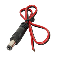 Cable de Alimentación de CC de 12 V, 5,5 mm x 2,5 mm, Conector Tipo Pigtail, Cable de Alimentación de CC de 20 AWG para Cámara de Seguridad CCTV, 150 cm, 20 AWG