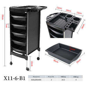 5 Drawer Rolling Salon <b>Trolley</b> Hairdressing <b>Tool</b> Cart with Top Accessory Slots - Product Image 5