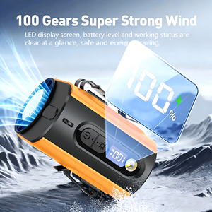 Ventilateur portable pliable à refroidissement par glace avec batterie intégrée 100 vitesses et lumière pour le refroidissement estival, usage domestique et extérieur - Product Image 6