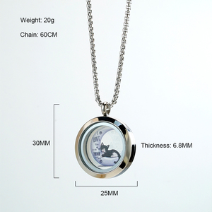 Collar con Medallón Personalizado con Foto, Cadena de Caja de 25 mm, Diseño de Gato en la Luna, el Más Vendido para Mujer, Ideal para Aniversario - Product Image 6