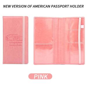 Organisateur de boîte à gants de véhicule en cuir Porte-cartes d'immatriculation de voiture pour documents d'assurance avec bande élastique - Product Image 3