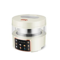 Cuiseur à riz blanc crème à faible teneur en sucre - Panier vapeur relevable, commande tactile intelligente, pour une cuisine saine à la maison