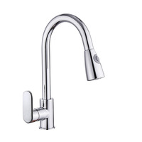 Robinet de cuisine extractible de style coréen, mitigeur pivotant à poignée unique, en acier inoxydable