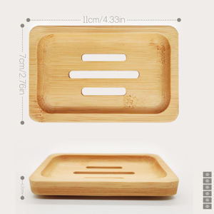 Jabonera de bambú portátil al por mayor superficie natural personalizable jabonera de madera bandeja de drenaje para almacenamiento de <span class=keywords><strong>baño</strong></span> para hotel en casa - Product Image 2