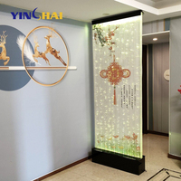 Panneau mural décoratif autoportant à bulles d'eau LED en acrylique pour la maison, aquarium mural, séparateur de pièce à motifs