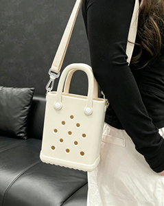 Bolso Tote Mini Ligero de EVA, Impermeable, con Dos Aberturas, Resistente a las Manchas, Bolso para Salir, Color Caramelo, Bolso de Malla Duradero - Product Image 6