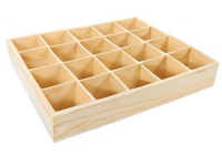 Tiroir en bois polyvalent à 20 compartiments pour bureau à domicile Boîte de rangement au design compact pour chaussettes, panneaux muraux en bois