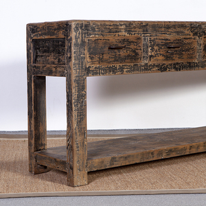 <span class=keywords><strong>Table</strong></span> <span class=keywords><strong>console</strong></span> vintage pour salon, en bois massif noir vieilli, style <span class=keywords><strong>shabby</strong></span> chic, avec 4 portes - Product Image 3