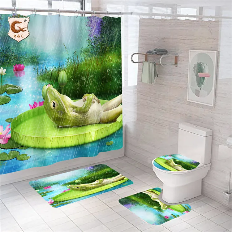 Custom Digit Shower Curtains Bathroom 3d Printed With Waterproof Fabric