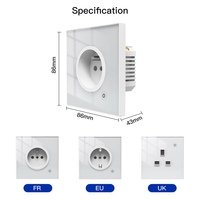 Enchufe de Pared Inteligente WiFi Zigbee LangYeao, Estándar del Reino Unido, 16A 3000W con Monitoreo de Energía, Compatible con Tuya, Alexa y Google Home