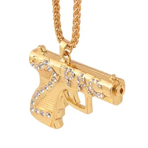 Высококачественное модное ожерелье с подвеской в стиле хип-хоп 2PAC пистолет в стиле панк ювелирные изделия для мужчин