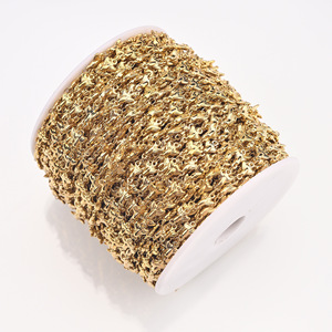 Chaîne à écailles de queue de poisson |   Chaîne à maillons en forme de queue de sirène en acier inoxydable plaqué or 18 carats pour la fabrication de colliers et de bracelets DIY - Product Image 4