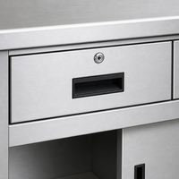 Armoire de rangement en acier inoxydable finition mate brossée avec capacité de charge de 1000 kg/m pour le stockage en cuisine commerciale