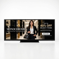 Pantalla LCD de Barra Estirada de 49 Pulgadas 4K Ultra HD con Android 11 para Señalización de Tiendas de Lujo y Publicidad en Tiendas de Moda