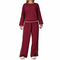 Aoyema Sportswear Haut de sport à col ras du cou surdimensionné et à manches longues Pantalon de survêtement athlétique Short 3 Pcs Outfit Color Block Sweatsuit Set
