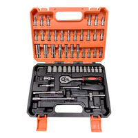 Jeu de clés à cliquet en acier allié de 53 pièces avec boîte à outils, manuel, personnalisable OEM, pour réparation automobile