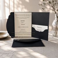 Cartes d'invitation personnalisées de luxe écologiques avec vernis mat en forme de triangle, logo personnalisé imprimé pour mariage, anniversaire