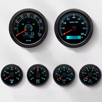 Ensemble de 6 jauges 85 mm : Compteur de vitesse GPS 160 MPH et tachymètre 8000 tr/min, Jauge de niveau de carburant, Température de l'eau, Pression d'huile, Voltmètre pour bateau et voiture (US)