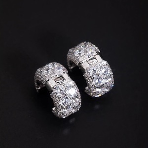 Diamond Earrings Women's Synthetic Lab Grown Round Brilliant Cut Geometric Everyday Wear XHE-091 - Product Image 2