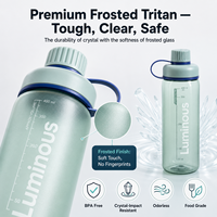 Bouteille d'eau motivante en Tritan 550ml 650ml 800ml, givrée, sans BPA, avec impression de slogan et échelle de mesure