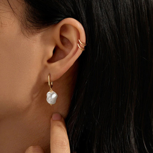Aretes Colgantes de Perlas de Plata de Ley 925 Chapados en Oro de 18K de Moda CANNER, Circonita 5A de Grado AAAAA, Regalos para Mujeres - Product Image 5