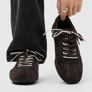 Baskets Derby noires pour hommes, design classique à bout en T, chaussures décontractées minimalistes, confortables, légères, baskets urbaines tendance - Product Image 2