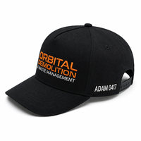 Gorras Trucker de Fabricante con Visera Alta, Laterales Personalizados, Logotipo Bordado, 5 Paneles, Negras, Cierre a Presión