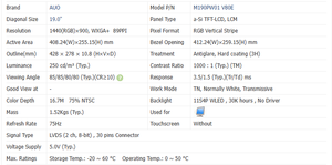 โมดูลจอ LCD อุตสาหกรรม AUO M190PW01 V80E ขนาด 19 นิ้ว WXGA+ อายุการใช้งานแบ็คไลท์ 50,000 ชั่วโมง สำหรับจอภาพห้องควบคุมระดับมืออาชีพ - Product Image 6