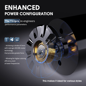 Machine à tatouer sans fil noire Dragonhawk version Bluetooth avec mât de 3.0mm de course Y22 <span class=keywords><strong>Pro</strong></span> - Product Image 4