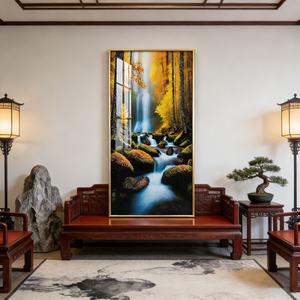 Pintura de Porcelana con LED e Impresión HD Personalizada de Lujo, Diseño de Arroyo en el Bosque, Decoración para el Hogar, Gran Venta, Arte Mural para Sala de Estar - Product Image 6