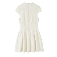 ZATRHMBM Nouvelle Robe Femme Printemps/Été 2026 Tendance, Col Montant, Bloc de Couleurs, Dentelle et Boutons, Style Rétro Décontracté et Élégant