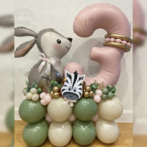 Ballon en aluminium rose 3D en forme de petit <span class=keywords><strong>lapin</strong></span> de la jungle, 40 pouces, ensemble de décoration de fête d'anniversaire pour enfants - Product Image 1